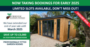 now taking bookings for early 2025, save up to £3,000 on your new garden room